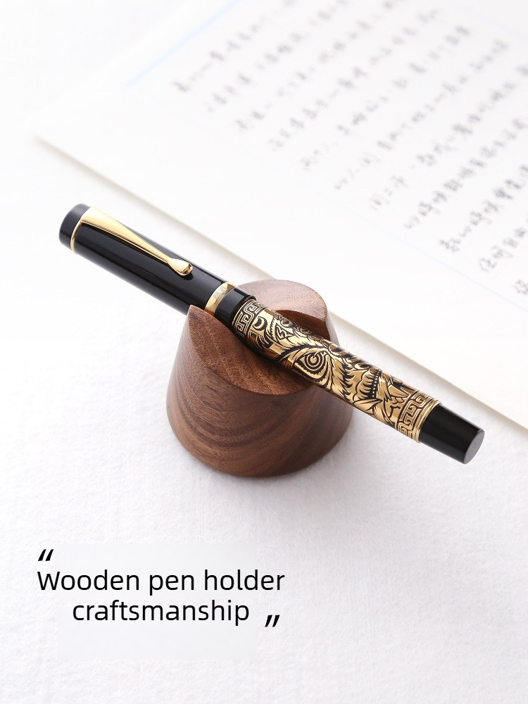 Wooden Fountain Pen Desk Stand Holder - クルミ材万年筆ホルダースタンドディップペンレストデスクオーガナイザー文具オフィス学用品デスクアクセサリー