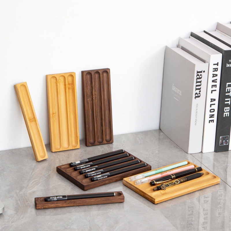 Wooden Fountain Pen Desk Stand Holder - 万年筆ホルダー デスクトップディスプレイラック 木製ペンスタンド オフィス、家庭、学校、教室、デスク用品、文房具用