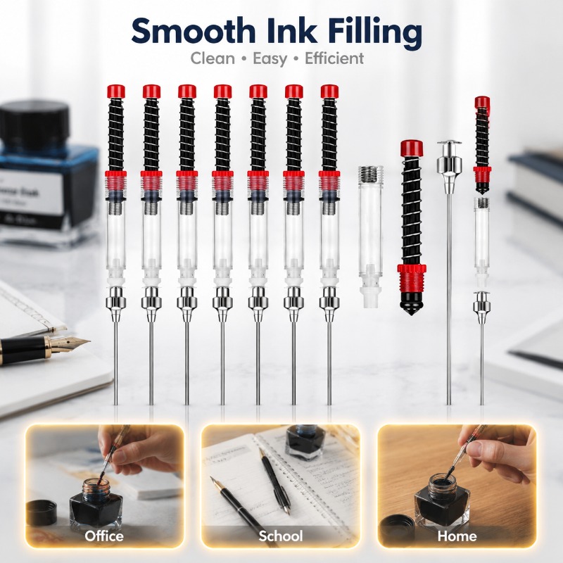 Fountain Pen Converter Ink Suction - スプリング式プッシュプル万年筆インクコンバーター補助吸盤弾性吸引インク吸収アクセサリー標準用