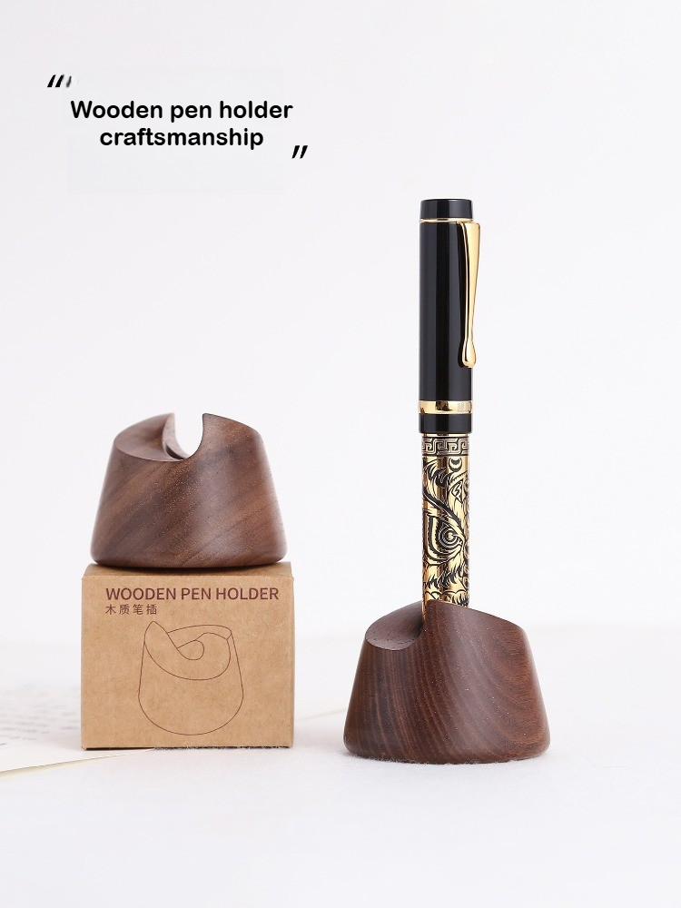 クルミ材万年筆ホルダースタンドディップペンレストデスクオーガ - Wooden Fountain Pen Desk Stand Holder のレビューと価格