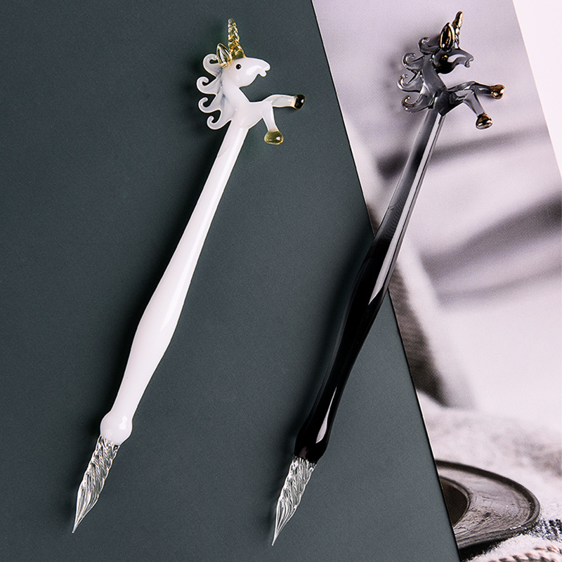 クリエイティブユニコーン手作りギフトボックスゴシックインクペ - Glass Dip Pen Calligraphy Ink Set のレビューと価格