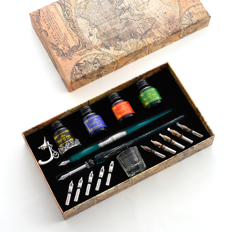 ガラスディップペンセットスター星空書道ライティングクリスタル - Glass Dip Pen Calligraphy Ink Set のレビューと価格