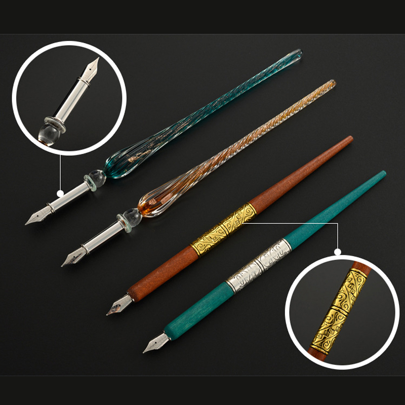 ガラスディップペンセットスター星空書道ライティングクリスタル - Glass Dip Pen Calligraphy Ink Set のレビューと価格