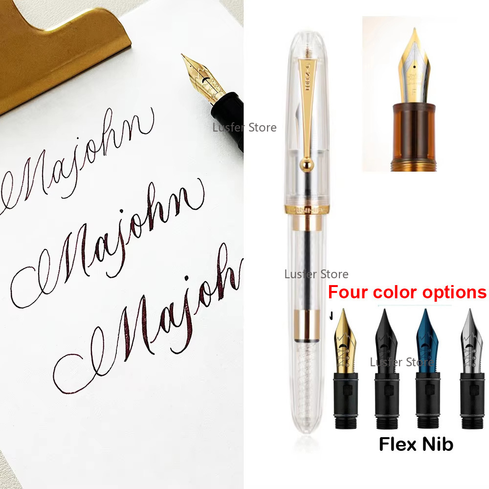 限定ジンハオ 9016 アクリル透明万年筆 No.6 ソルフ - Fountain Pen Calligraphy Flex Nib のレビューと価格