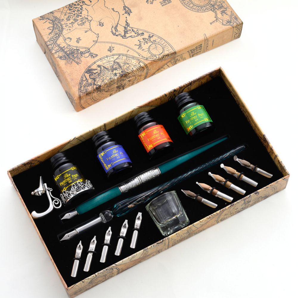 高級ガラス製ディップペンセット。星空をモチーフにしたデザイン - Glass Dip Pen Calligraphy Ink Set のレビューと価格