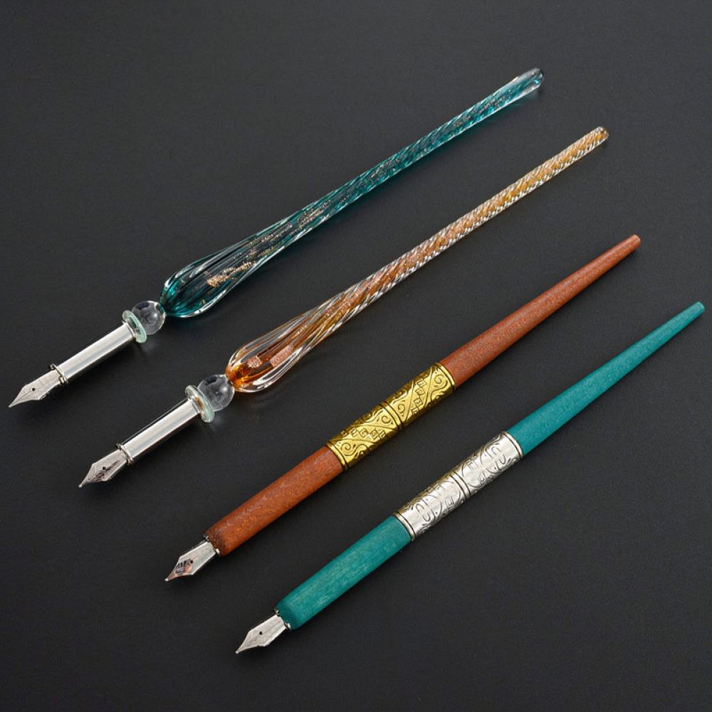モダンなガラス製ディップペンセット。星空をモチーフにしたクリ - Glass Dip Pen Calligraphy Ink Set のレビューと価格