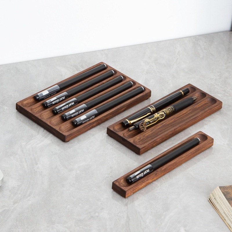 万年筆ホルダー デスクトップディスプレイラック 木製ペンスタ - Wooden Fountain Pen Desk Stand Holder のレビューと価格