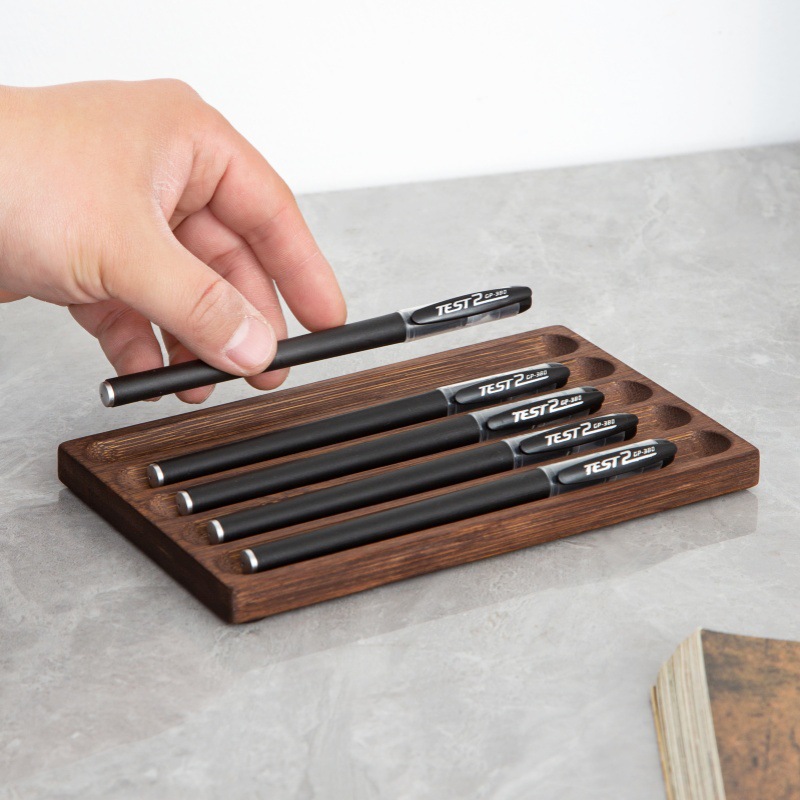 万年筆ホルダー デスクトップディスプレイラック 木製ペンスタ - Wooden Fountain Pen Desk Stand Holder のレビューと価格