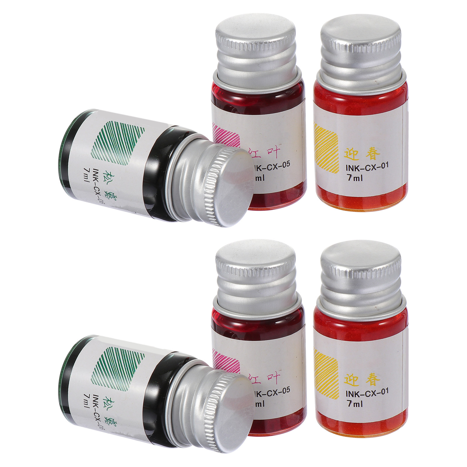 6本セットのヴィンテージカラーインクセット。ガラス製の万年筆 - Glass Dip Pen Calligraphy Ink Set のレビューと価格