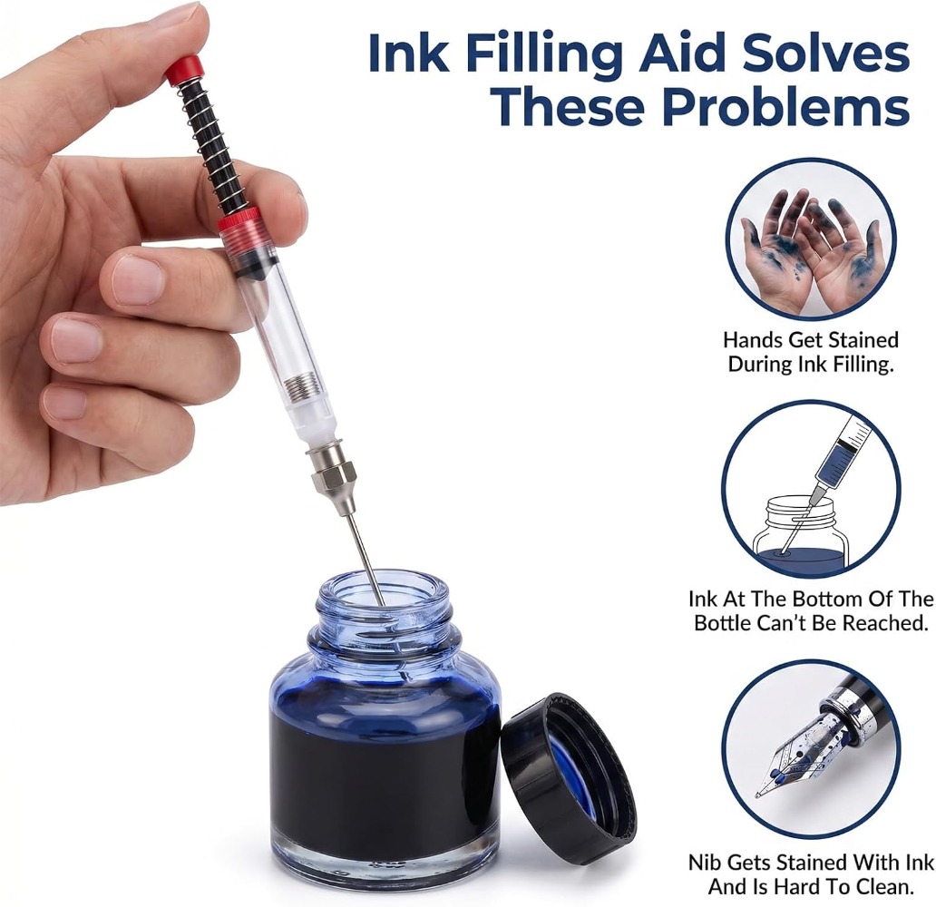 1-10個入り 万年筆用インク注入器 シリンジ 吸引器 ツー - Fountain Pen Converter Ink Suction のレビューと価格