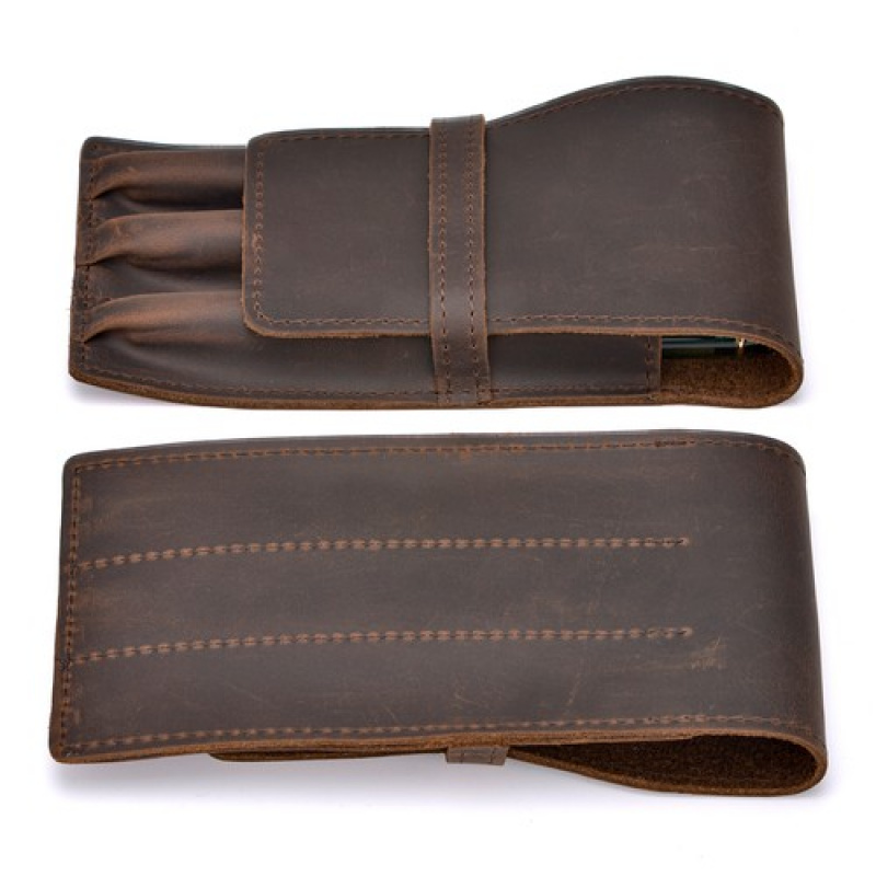 A+ 3スロット ヴィンテージレザー万年筆ケース 分割バッグ - Leather Fountain Pen Case 3 Slots Pouch のレビューと価格