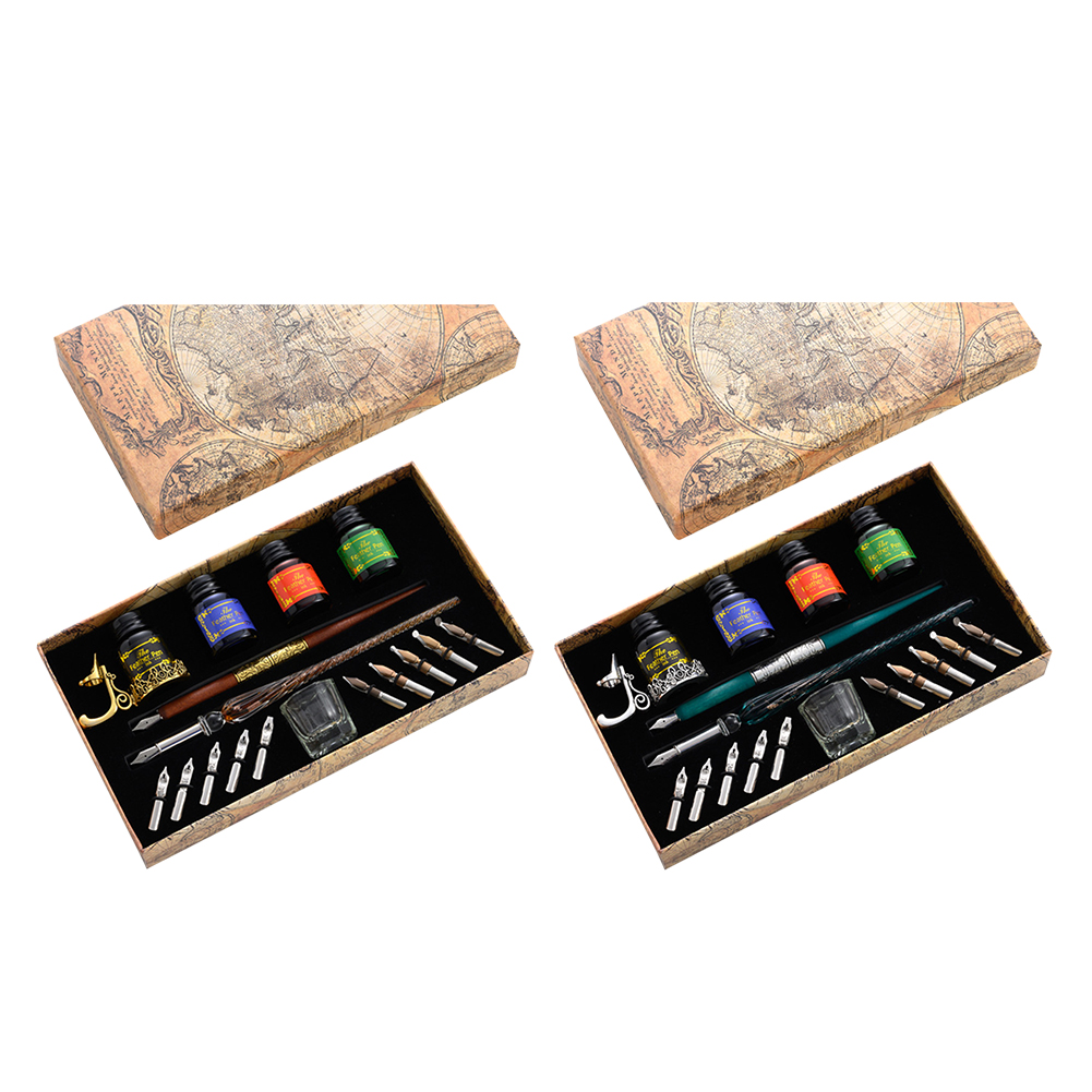ヨーロッパ風ディップペン万年筆 レトロ星空ガラスインク書道筆 - Glass Dip Pen Calligraphy Ink Set のレビューと価格