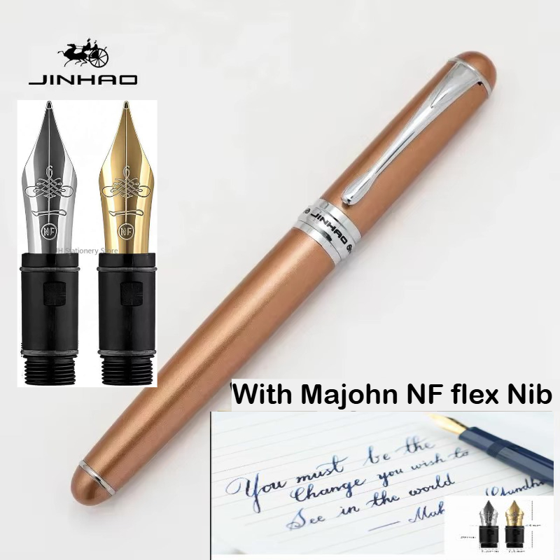JINHAO X750 万年筆。Majohn NF シルバー - Fountain Pen Calligraphy Flex Nib のレビューと価格