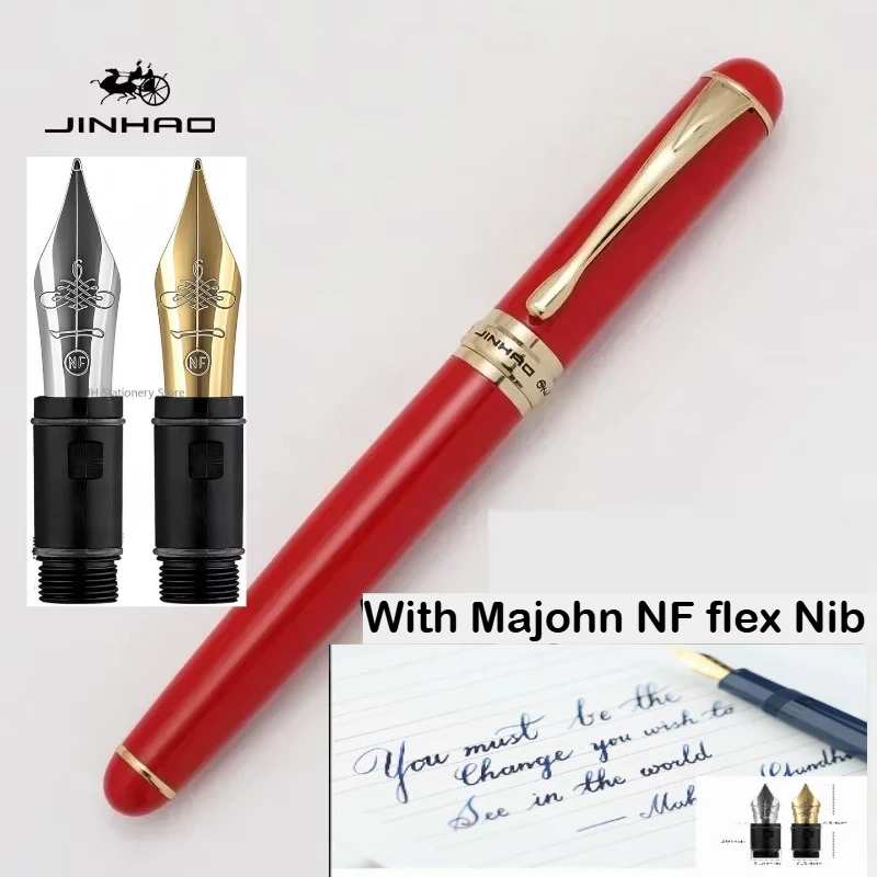 JINHAO X750 万年筆。Majohn NF シルバー - Fountain Pen Calligraphy Flex Nib のレビューと価格