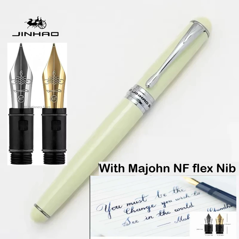 JINHAO X750 万年筆。Majohn NF シルバー - Fountain Pen Calligraphy Flex Nib のレビューと価格