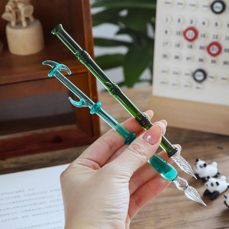 ガラスのディップとインクのギフトセット,書道のペン,木のデザ - Glass Dip Pen Calligraphy Ink Set のレビューと価格