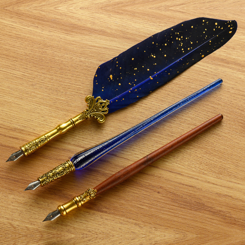 クラシックガラスディップペン 18 ペン先 6 色インクセッ - Glass Dip Pen Calligraphy Ink Set のレビューと価格