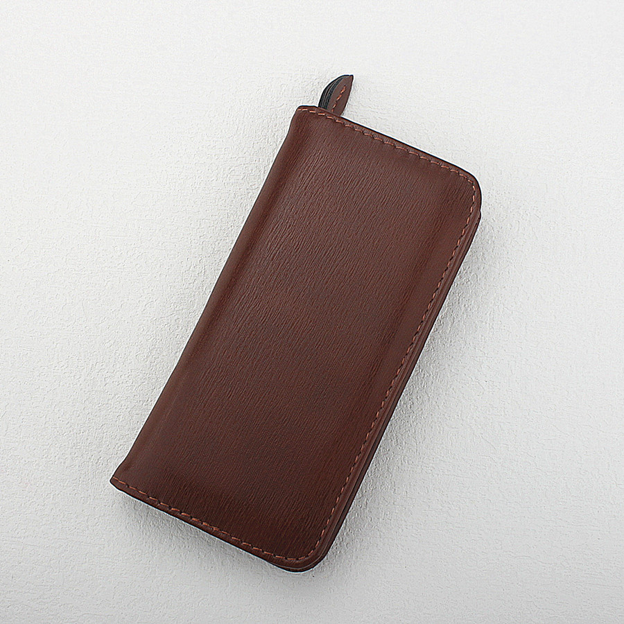 PUレザー万年筆ケース ジッパー付きペンケースポーチ、手作り - Leather Fountain Pen Case 3 Slots Pouch のレビューと価格