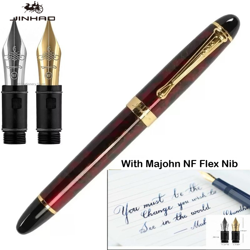 JINHAO X450 万年筆。Majohn NF ゴールド - Fountain Pen Calligraphy Flex Nib のレビューと価格