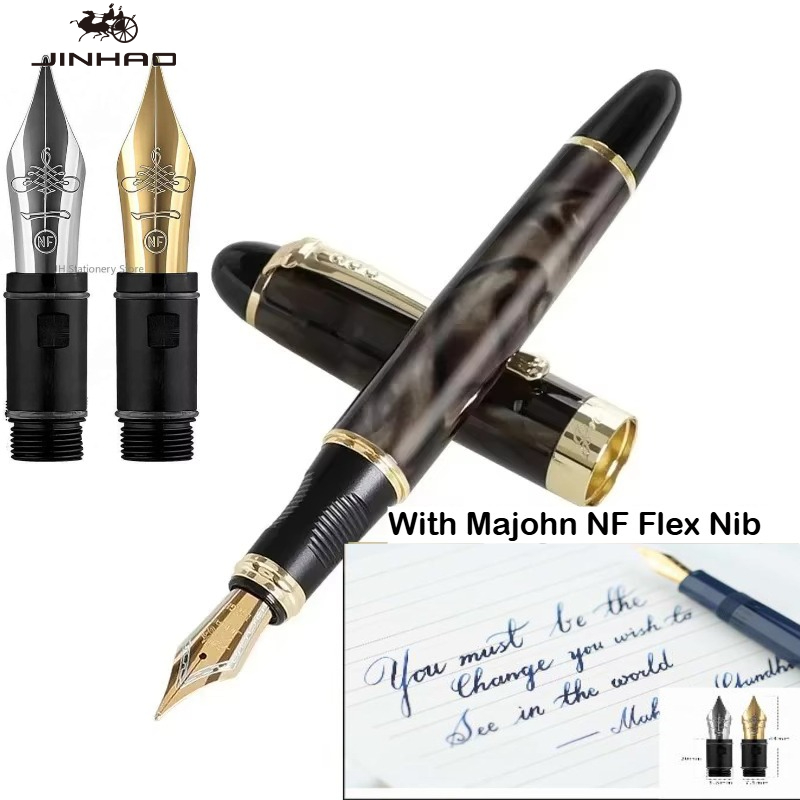 JINHAO X450 万年筆。Majohn NF ゴールド - Fountain Pen Calligraphy Flex Nib のレビューと価格