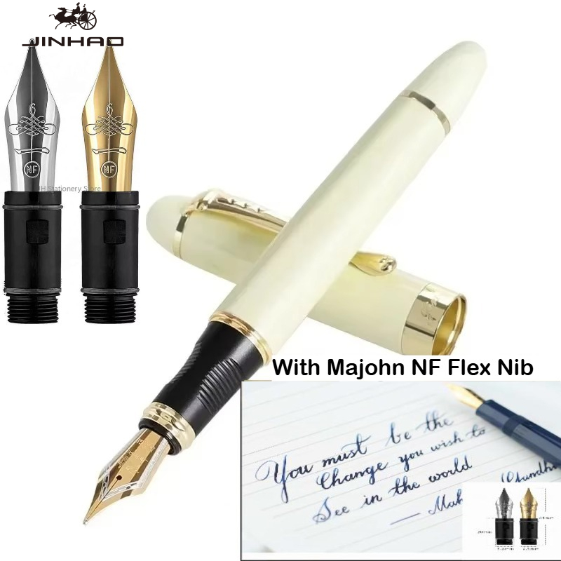 JINHAO X450 万年筆。Majohn NF ゴールド - Fountain Pen Calligraphy Flex Nib のレビューと価格