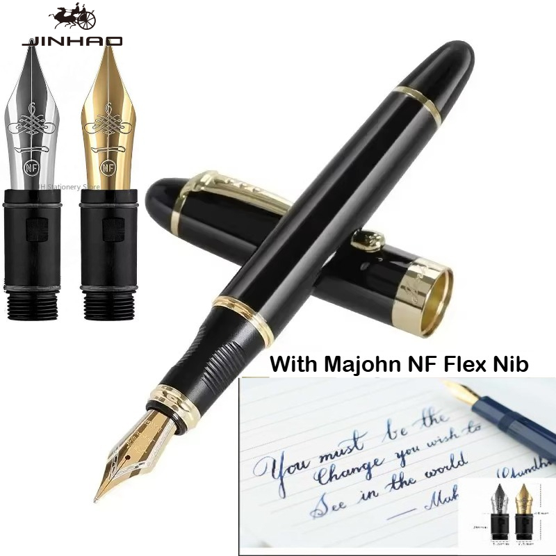 JINHAO X450 万年筆。Majohn NF ゴールド - Fountain Pen Calligraphy Flex Nib のレビューと価格